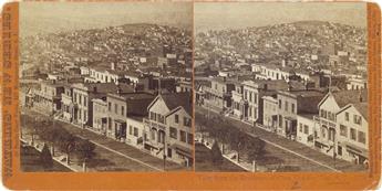 CARLETON E. WATKINS (1829-1916) Group of more than 85 scarce stereo views of San Francisco including street scenes, views from Telegrap